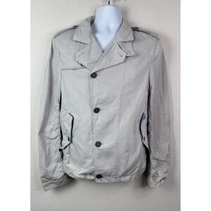 Dolce & Gabbana Utility Jacket Mens IT 52 US 42‎ Gray Cotton Linen Made in Italy